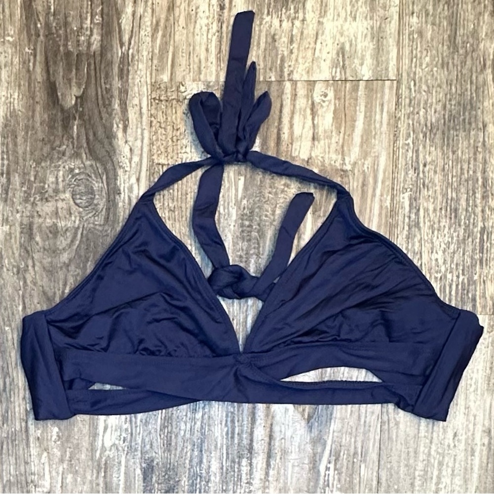 Kona Sol‎ navy blue halter bikini swim pool beach top women’s medium